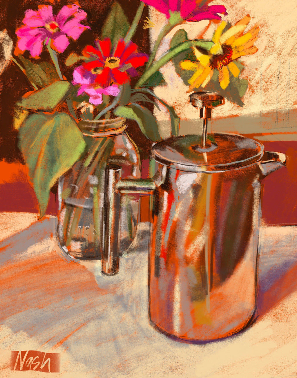 Vintage Coffeepot and Canning Jar All-Occasion Notecard Set | 4 Card Set