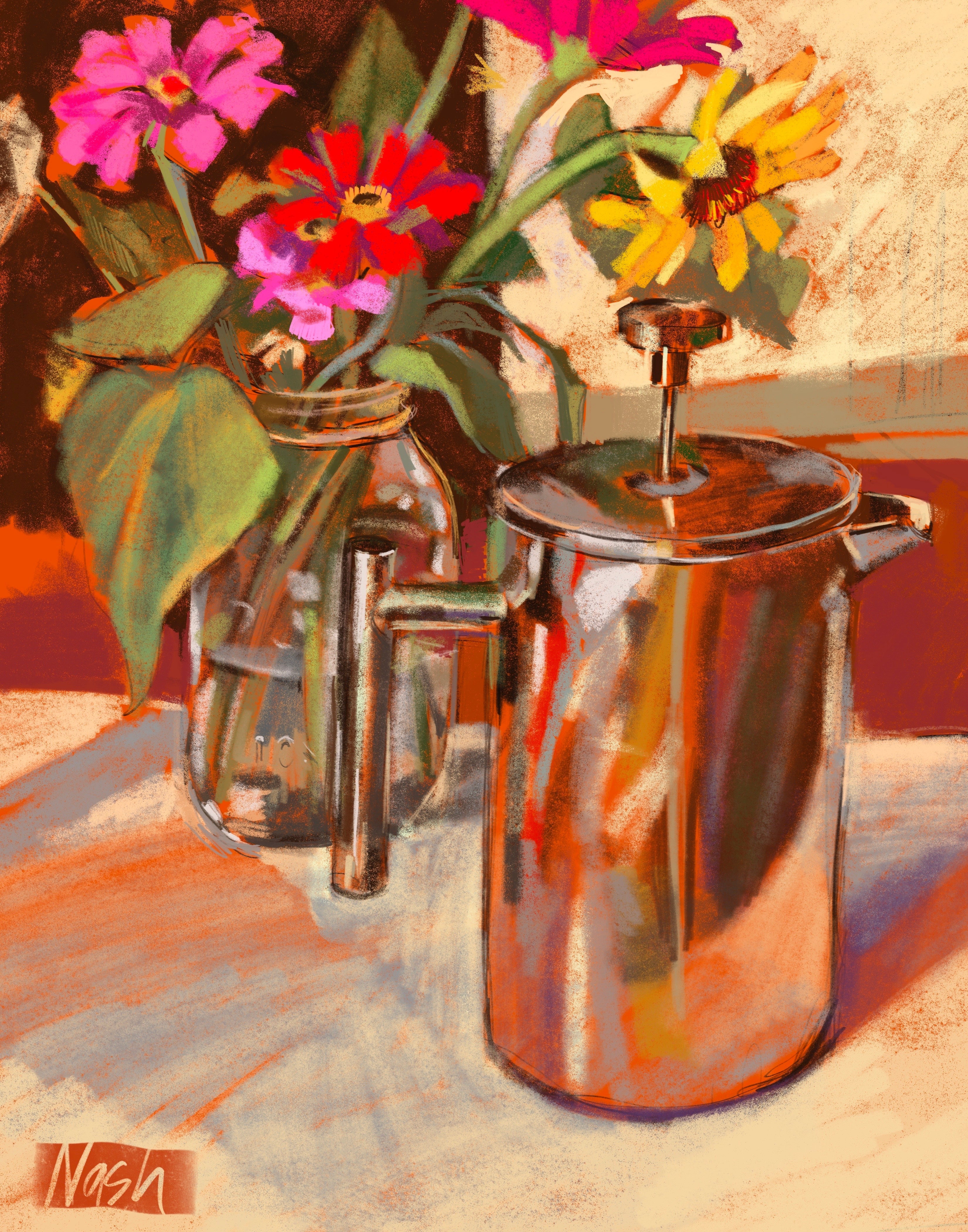 Vintage Coffeepot and Canning Jar All-Occasion Notecard Set | 4 Card Set