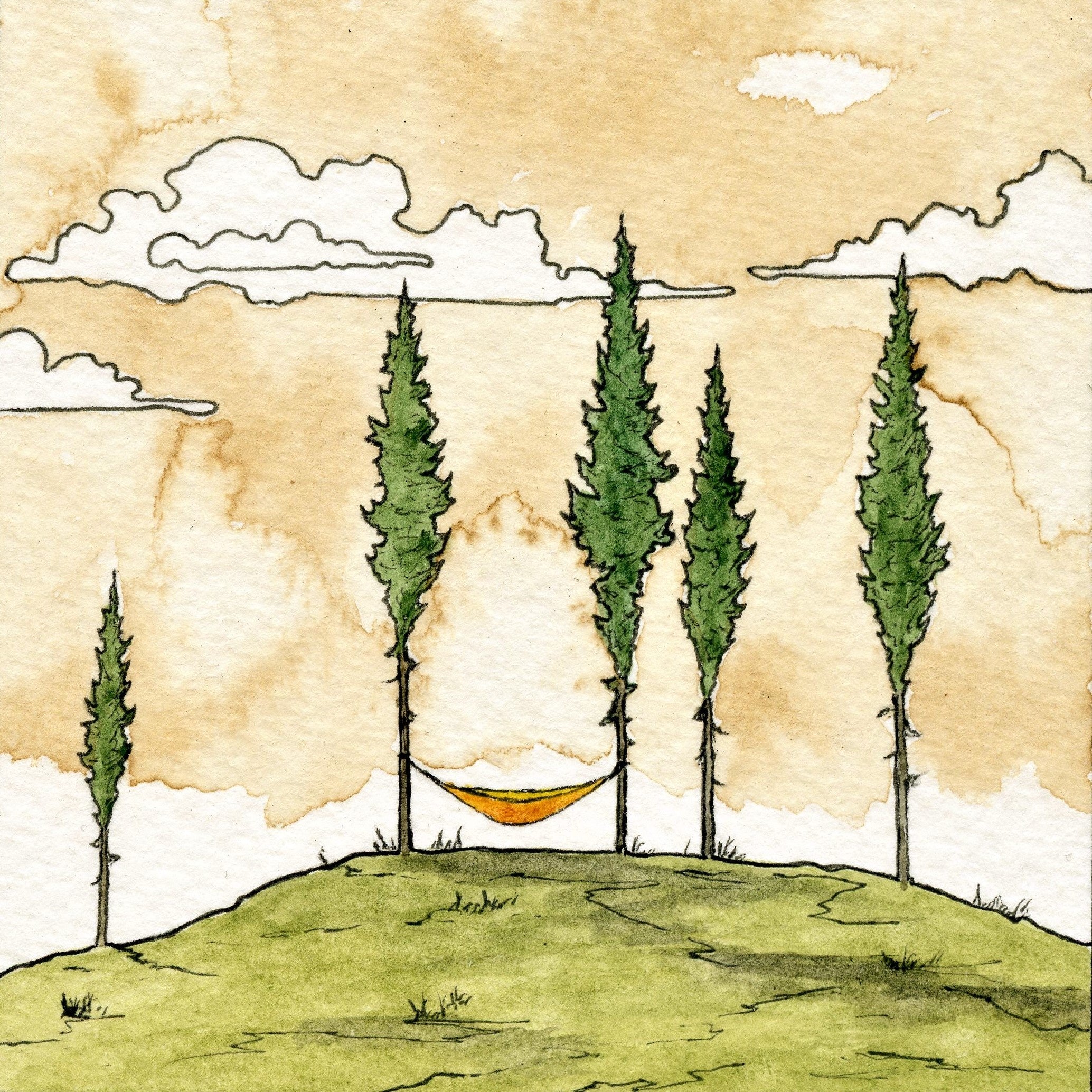 Outdoor Adventure Notecard Set | Hammock, Van, Cabin, Kayak | 4 Card Set