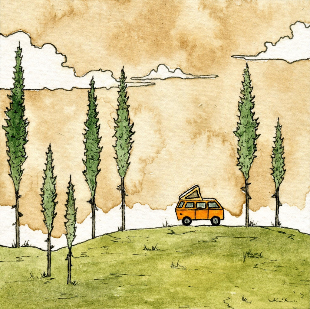 Outdoor Adventure Notecard Set | Hammock, Van, Cabin, Kayak | 4 Card Set
