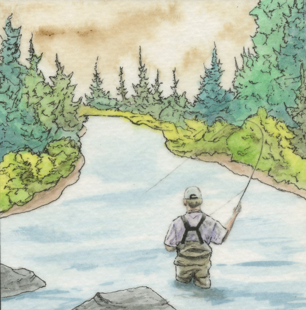 Fly Fishing All-Occasion Blank Notecard Set | 4 Card Set