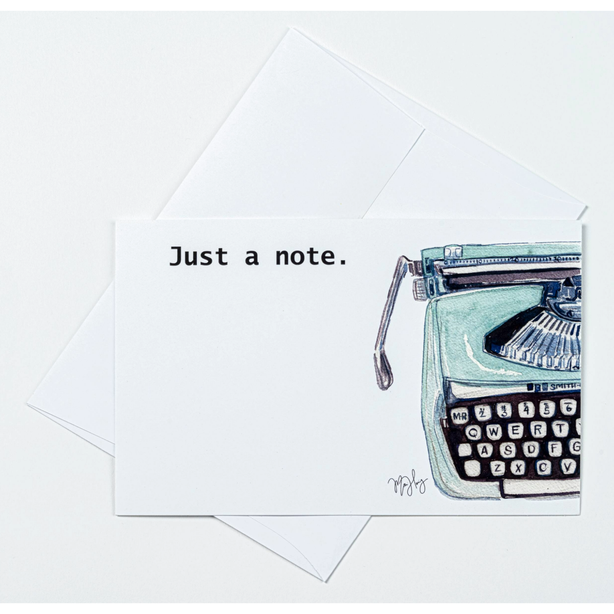 Flat Note Cards with Vintage Typewriter Art | Set of 8 Cards & Envelopes