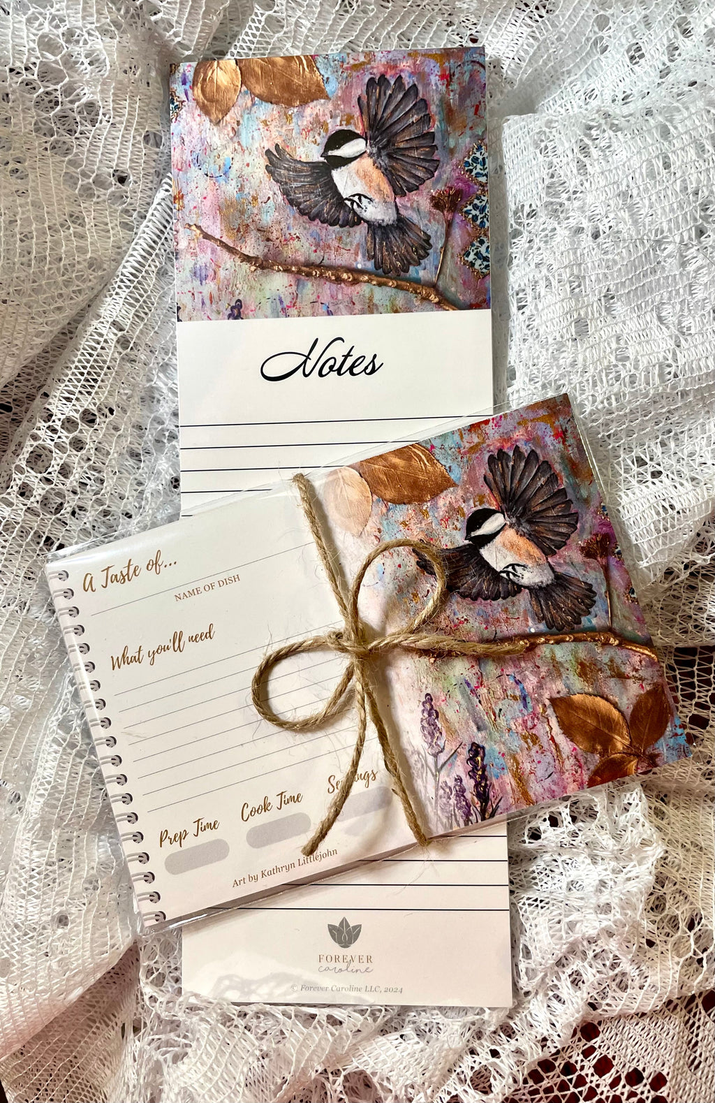 Magnetic Notepad w/ Elegant Chickadee Artwork | Pretty Bird Memo Pad