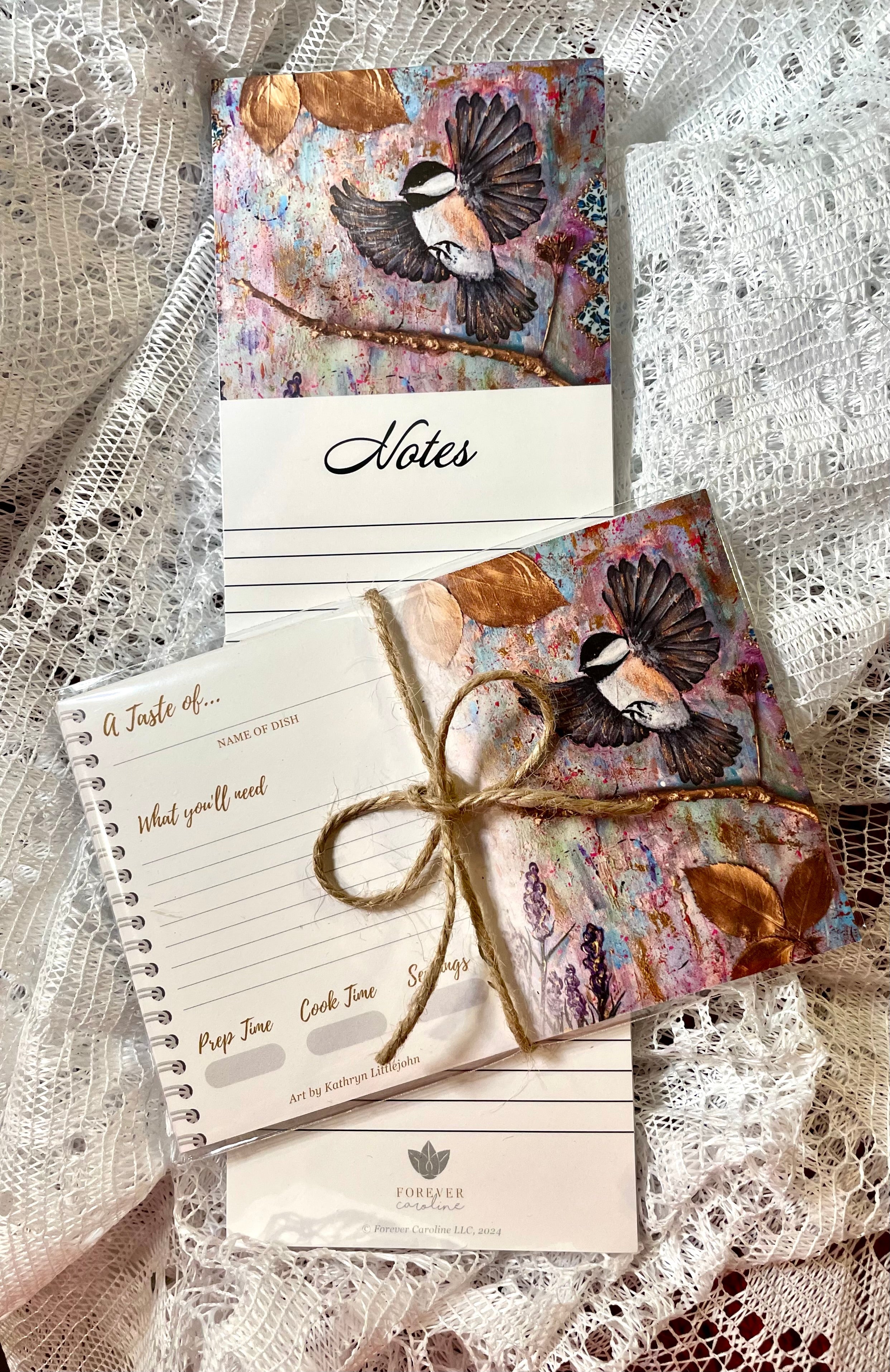Magnetic Notepad w/ Elegant Chickadee Artwork | Pretty Bird Memo Pad