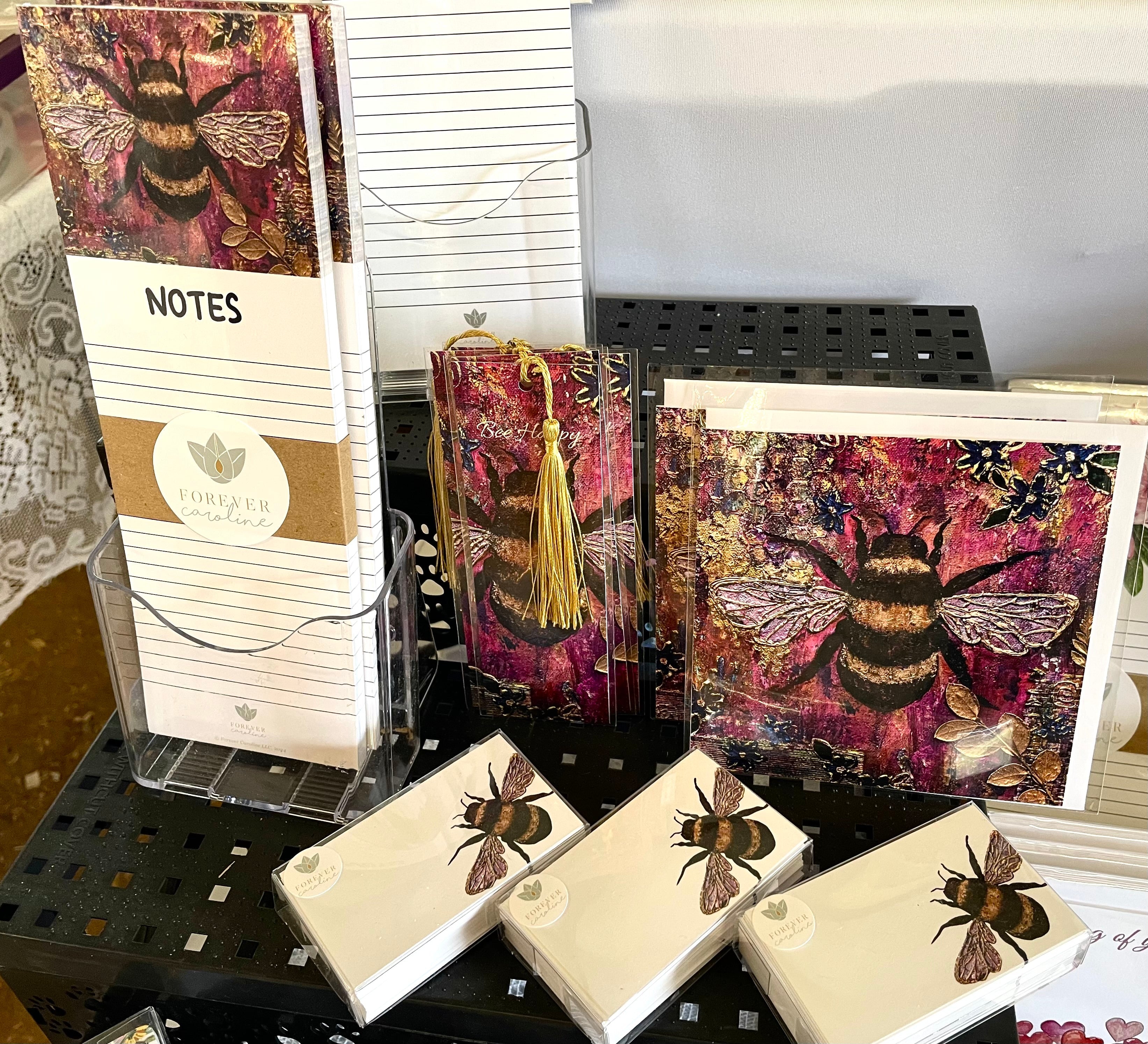 Elegant Bee All-Occasion Blank Single Notecard OR 4 Card Set