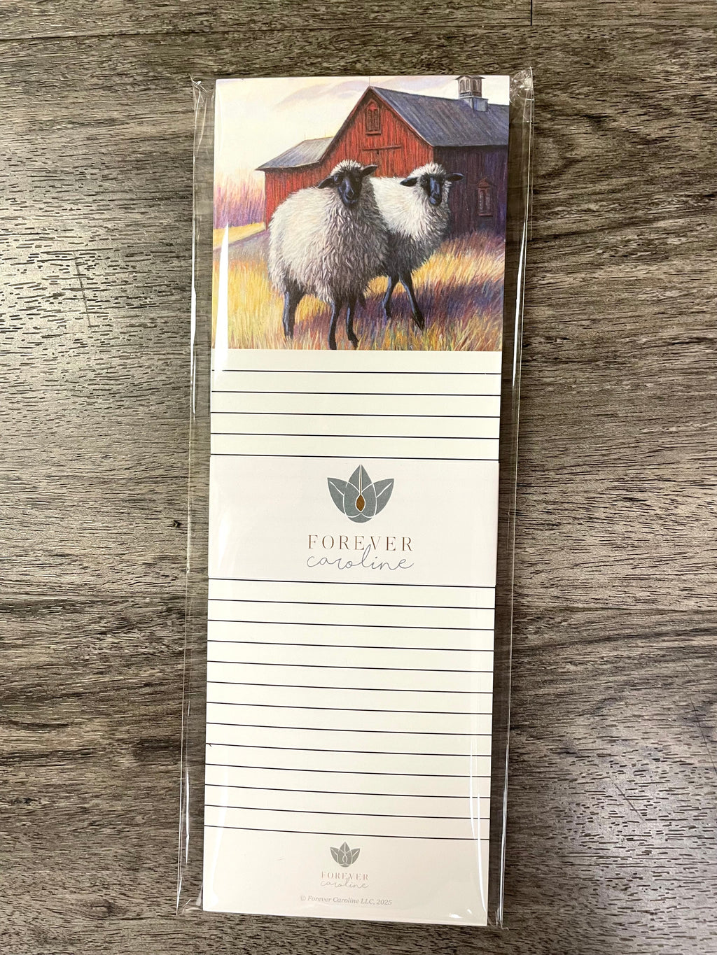 Magnetic Notepad w/ Original Sheep and Barn Artwork | Cute Sheep Memo Pad