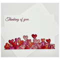 Flat Note Cards with Cascading Hearts | Set of 8 Cards & Envelopes