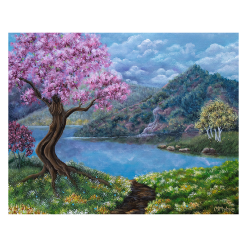 Cherry Blossom Fine Art Dreamscape Greeting Card | Single Card or Boxed Set of 4, 8 or 20
