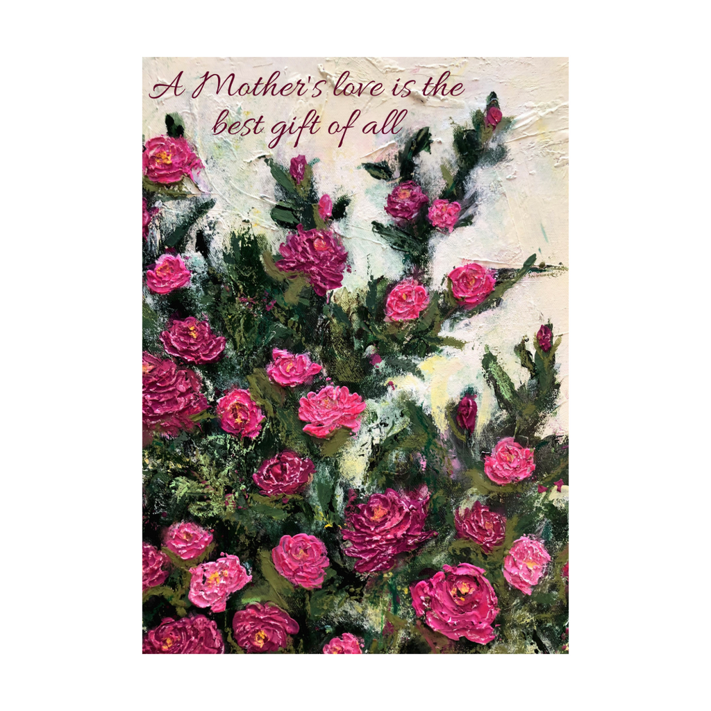 Mother's Day Card with Delicate Floral Design and "A Mother's Love Is the Best Gift of All" Message