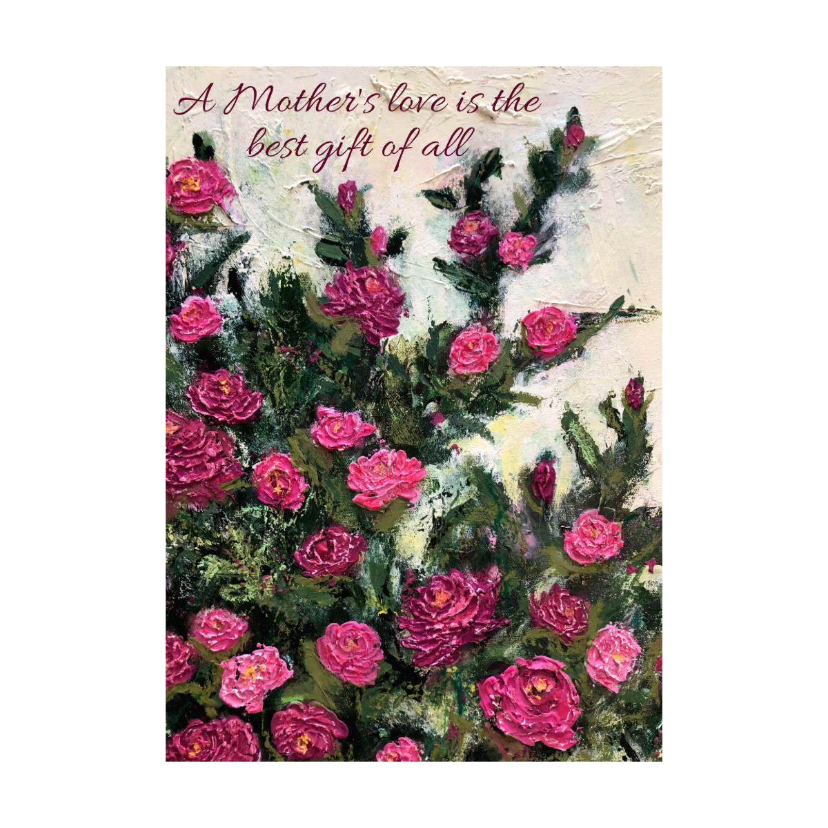 Mother's Day Card with Delicate Floral Design and "A Mother's Love Is the Best Gift of All" Message