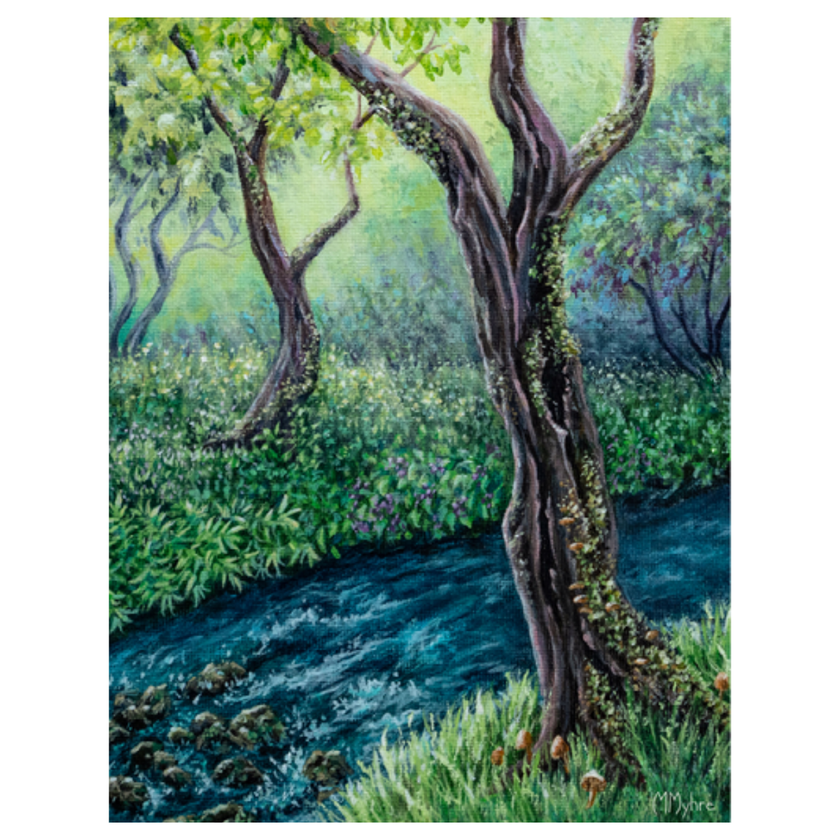 Babbling Brook Dreamscape Fine Art Greeting Card | Single Card or Boxed Set of 4, 8 or 20