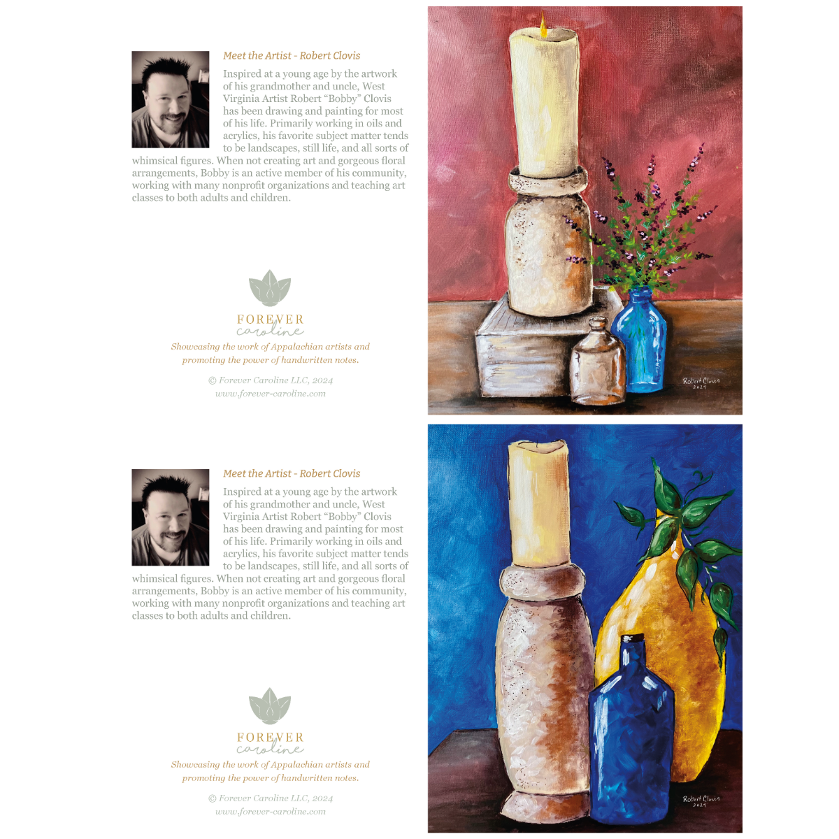 Candlelight and Vase Boxed Notecard Set | 4-Card Elegant Stationery Set