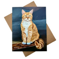 Yellow Cat All-Occasion Blank Notecard | Single Card OR Boxed Sets of 4, 8 and 20 Cards