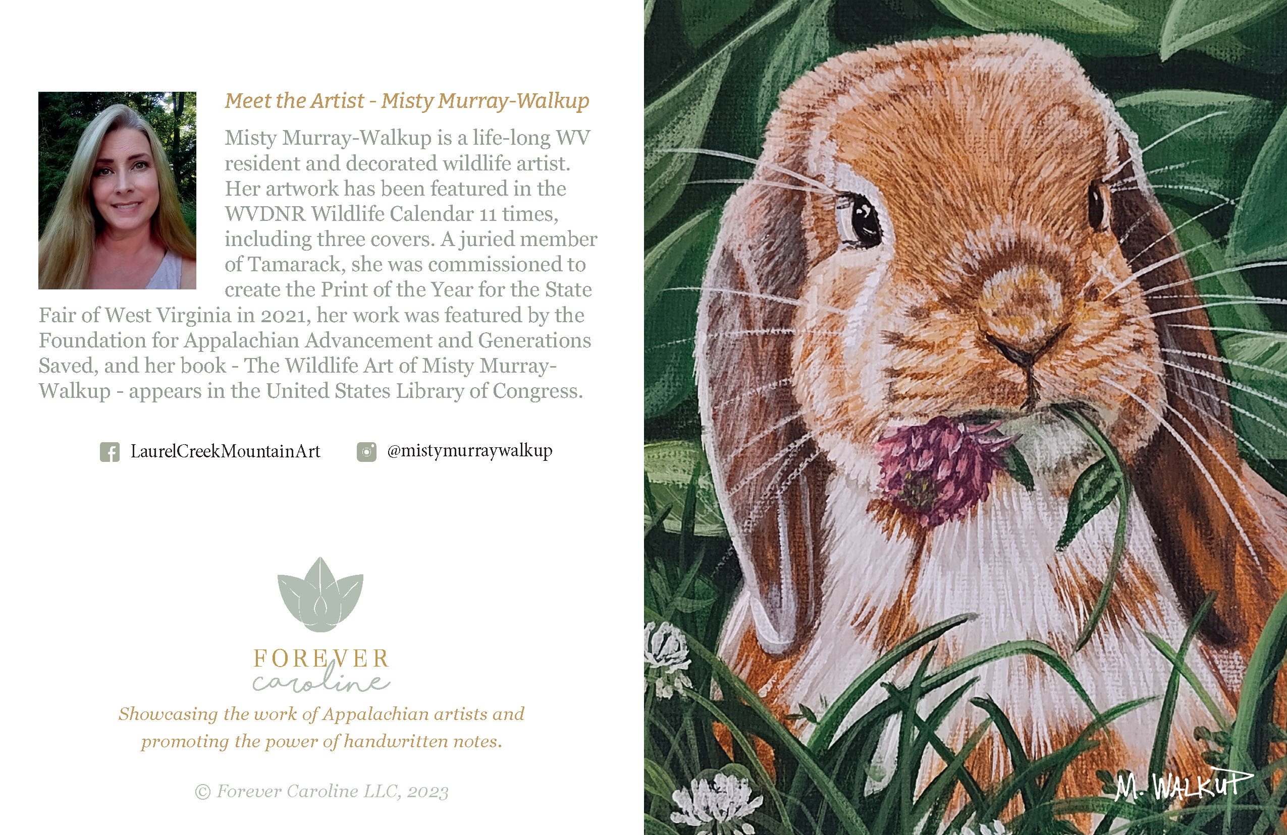 Floppy-Eared Bunny All-Occasion Blank Notecard