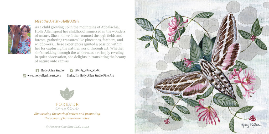 Luna Moth & Hummingbird Moth Elegant Notecards | 4 Card Set