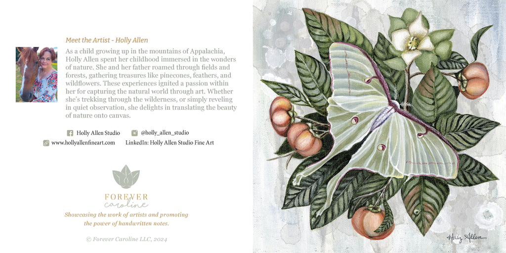 Luna Moth & Hummingbird Moth Elegant Notecards | 4 Card Set