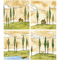 Outdoor Adventure Notecard Set | Hammock, Van, Cabin, Kayak | 4 Card Set