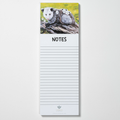 Whimsical Opossum Family Magnetic Notepad | Cute Woodlands Wildlife Tablet