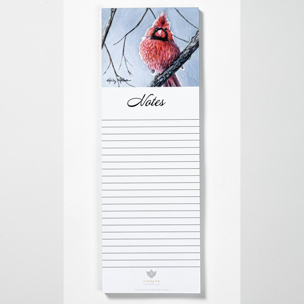 Cardinal Bird Magnetic Notepad | Pretty Bird Art Tablet