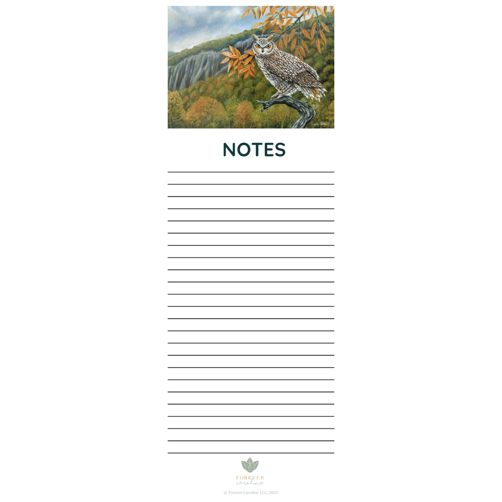 Magnetic Notepad w/ Original Woodland Owl Artwork | CLOSE OUT SALE