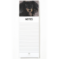 Magnetic Notepad w/ Long Hair Dachshund Art | Cute Dog Memo Pad