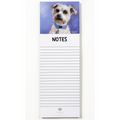 Magnetic Notepad w/ White Terrier Artwork | Cute Dog Memo Pad