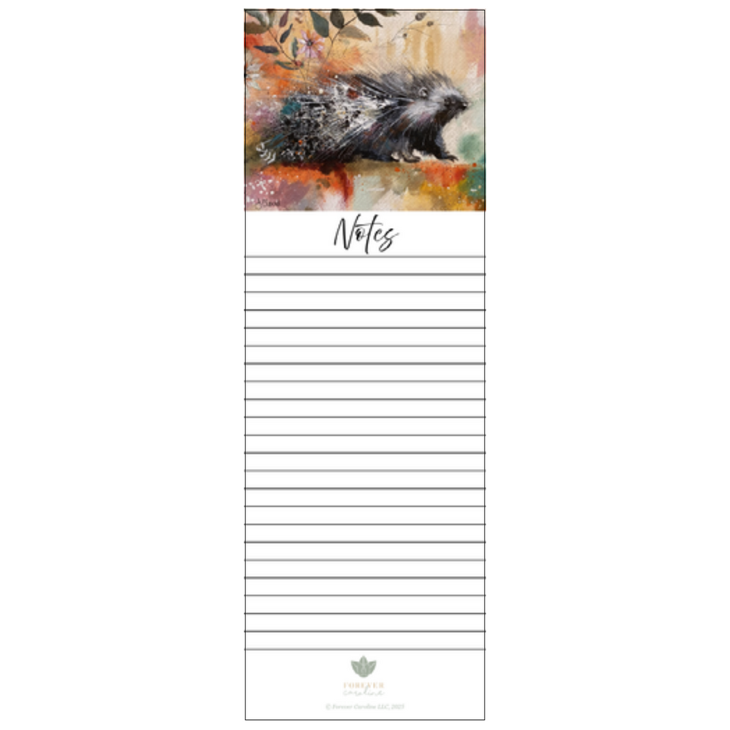 Magnetic Notepad w/ Woodlands Porcupine Artwork
