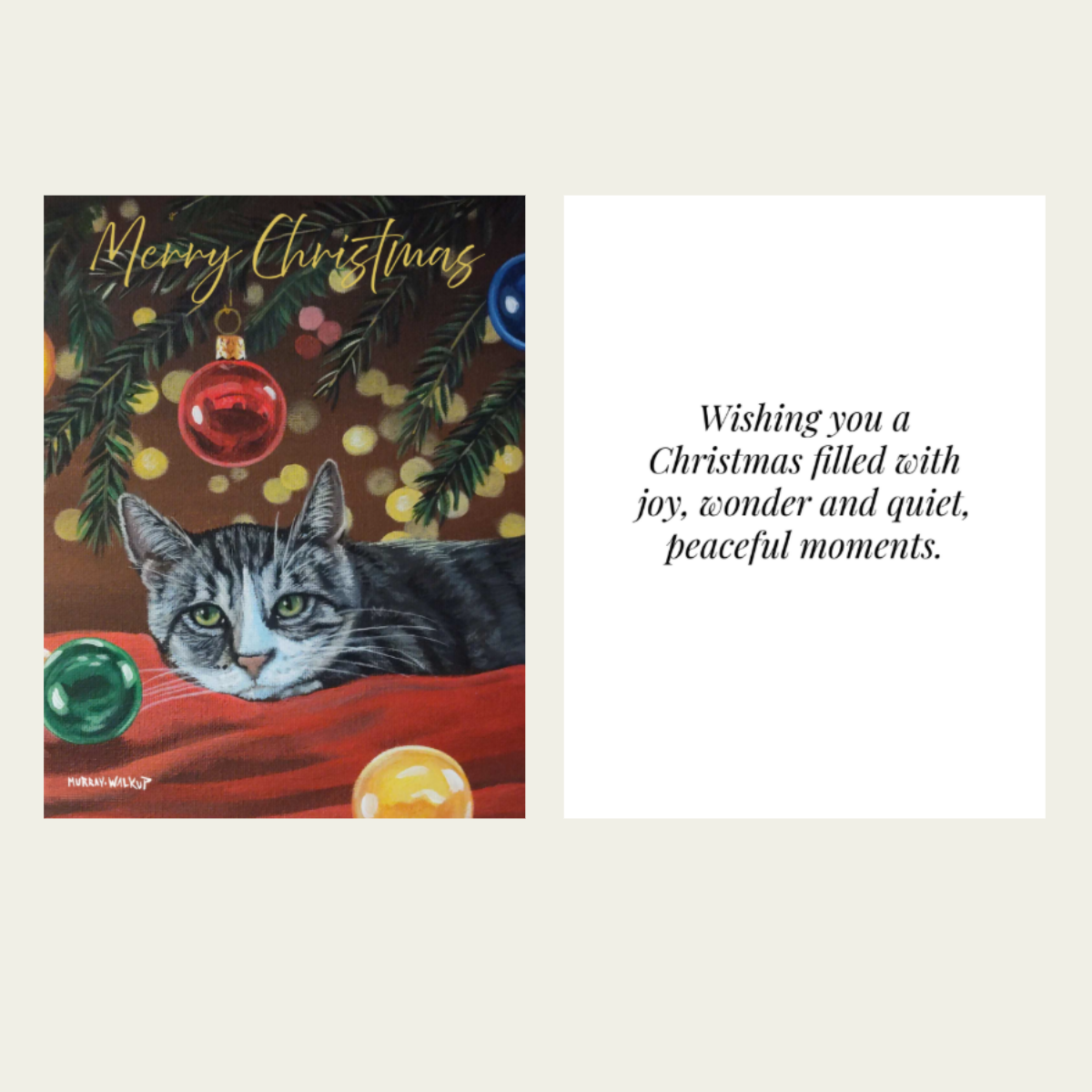 Christmas Tree Cat Greeting Card Boxed Set | 4, 8 or 20 Cards