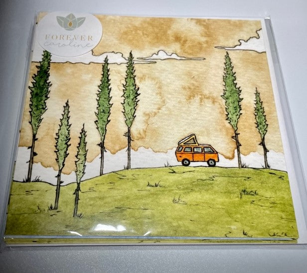 Outdoor Adventure Notecard Set | Hammock, Van, Cabin, Kayak | 4 Card Set