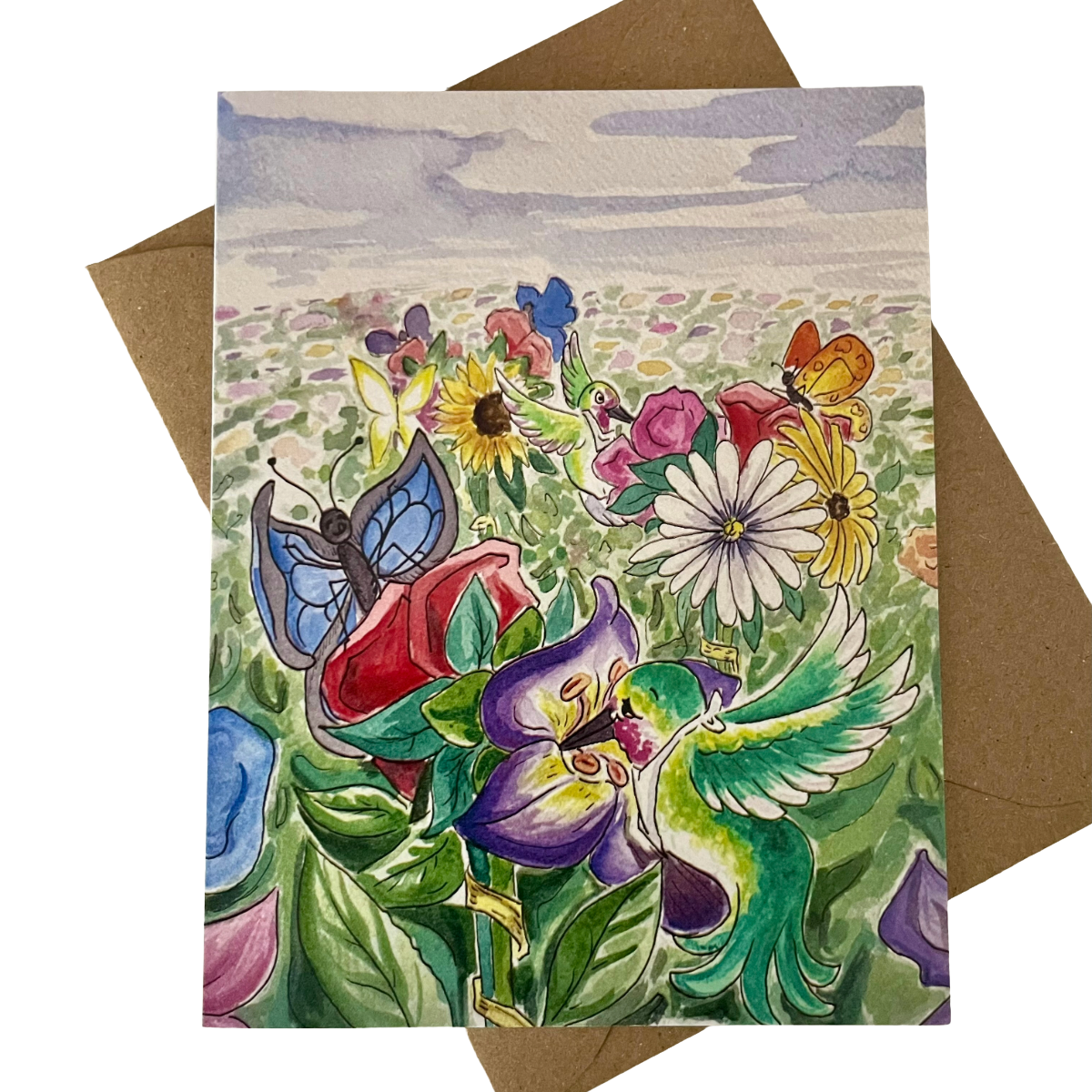 Butterfly and Hummingbird All-Occasion Blank Notecard OR 4-Card Boxed Set
