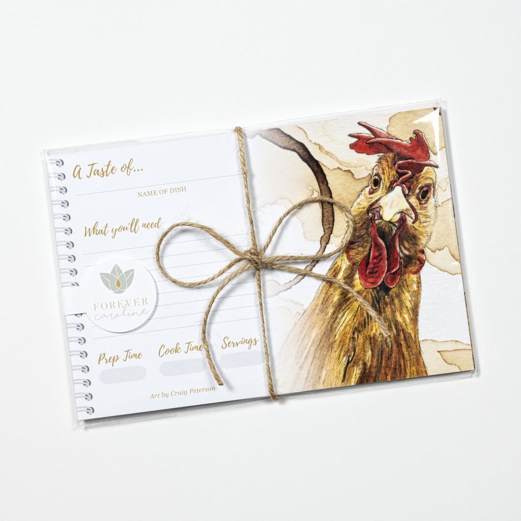 Recipe Cards Gift Set w/ Whimsical Chicken Art | 10, 20 or 50 Cards