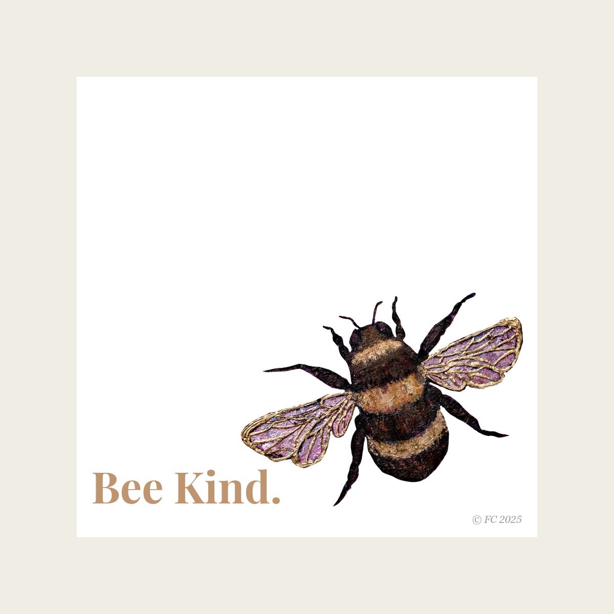 Sticky Notes w/ Brilliant Bee Painting and "Bee Kind" | 50 Sheets