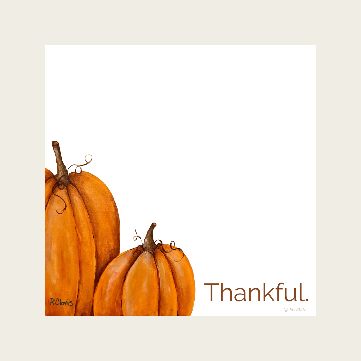 Sticky Notes w/ Harvest Pumpkin Painting and "Thankful"| 50 Sheets