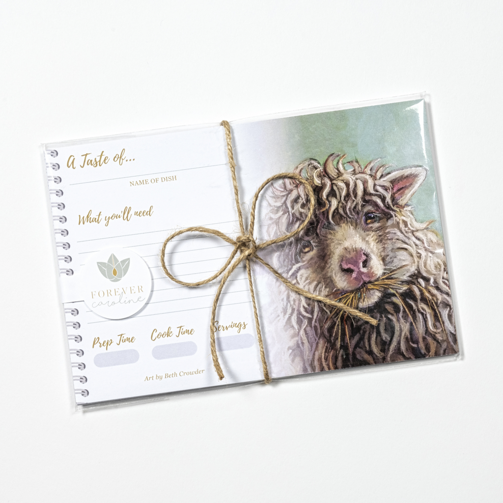 Recipe Cards Gift Set w/ Fluffy Sheep Artwork | 10, 20 or 50 Cards