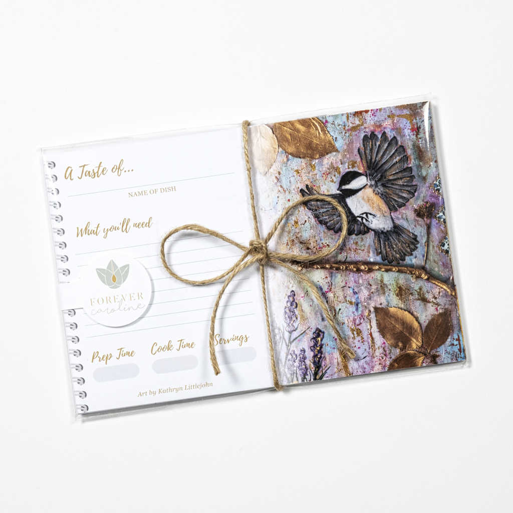 Recipe Cards Gift Set w/ Elegant Chickadee Artwork | 10, 20 or 50 Cards