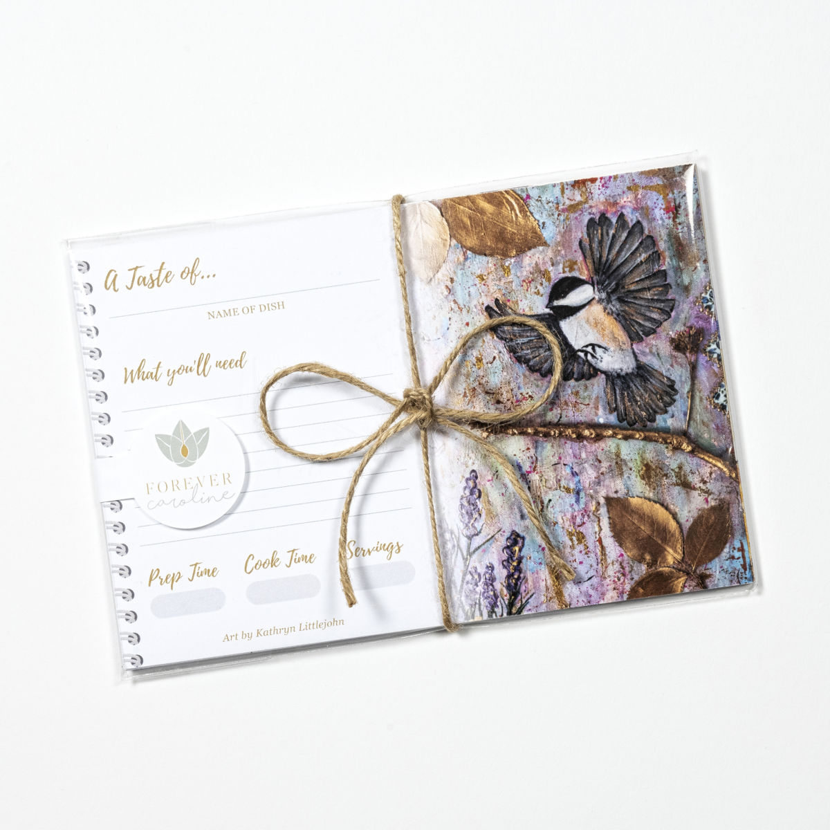 Recipe Cards Gift Set w/ Elegant Chickadee Artwork | 10, 20 or 50 Cards