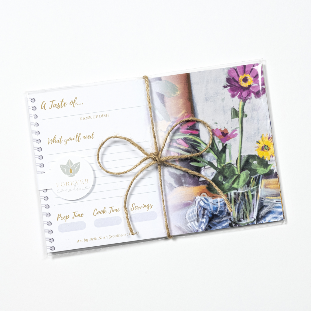 Recipe Cards Gift Set w/ Colorful Flowers Artwork | 10, 20 or 50 Cards