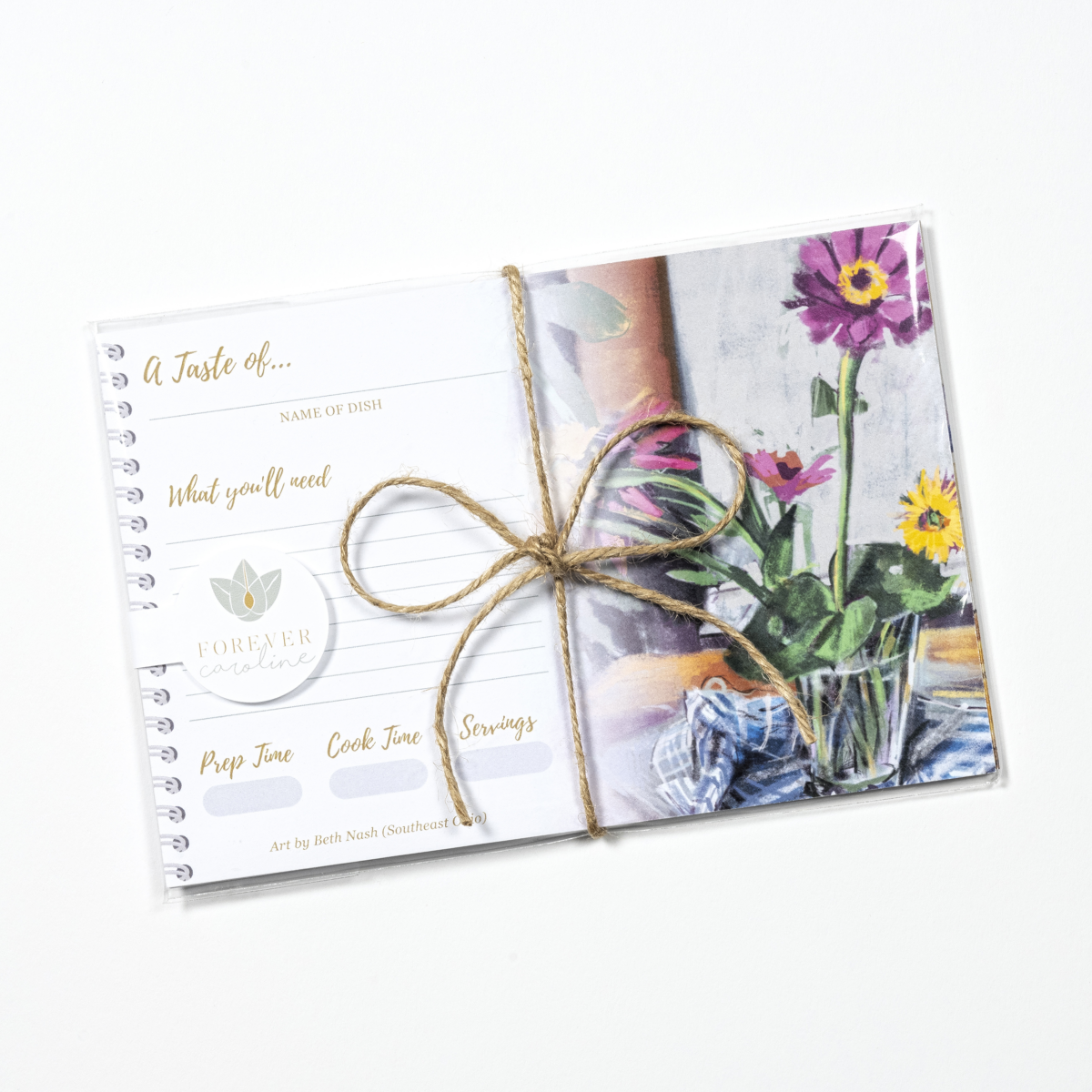 Recipe Cards Gift Set w/ Colorful Flowers Artwork | 10, 20 or 50 Cards