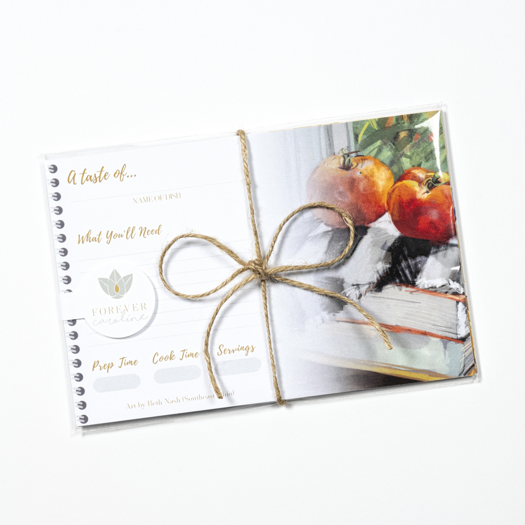 Recipe Cards Gift Set w/ Original Garden Tomato Artwork | 10, 20 or 50 Cards