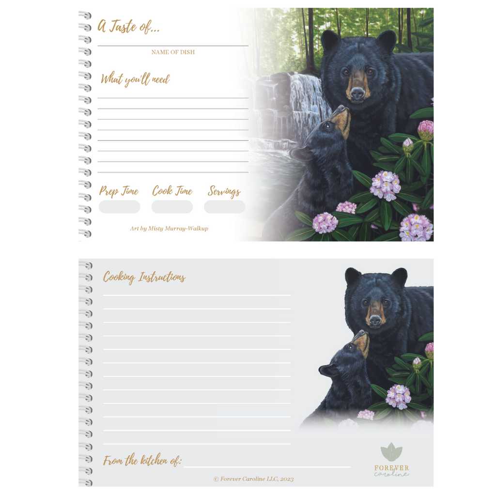Recipe Cards Gift Set w/ Black Bear Artwork | 10, 20 or 50 Cards