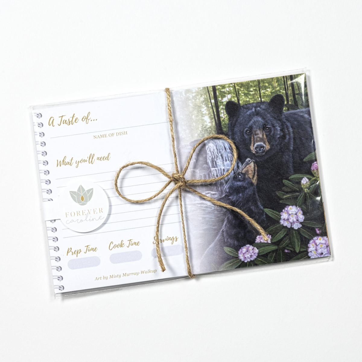 Recipe Cards Gift Set w/ Black Bear Artwork | 10, 20 or 50 Cards