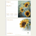 Recipe Cards Gift Set w/ Elegant Sunflower Artwork | 10, 20 or 50 Cards