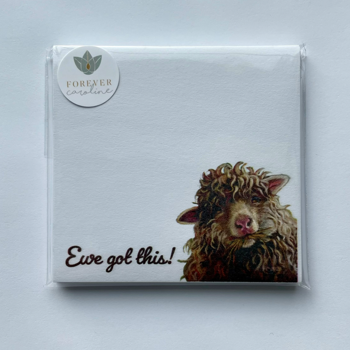 Sticky Notes w/ Fluffy Sheep Painting and "Ewe Got This" | 50 Sheets