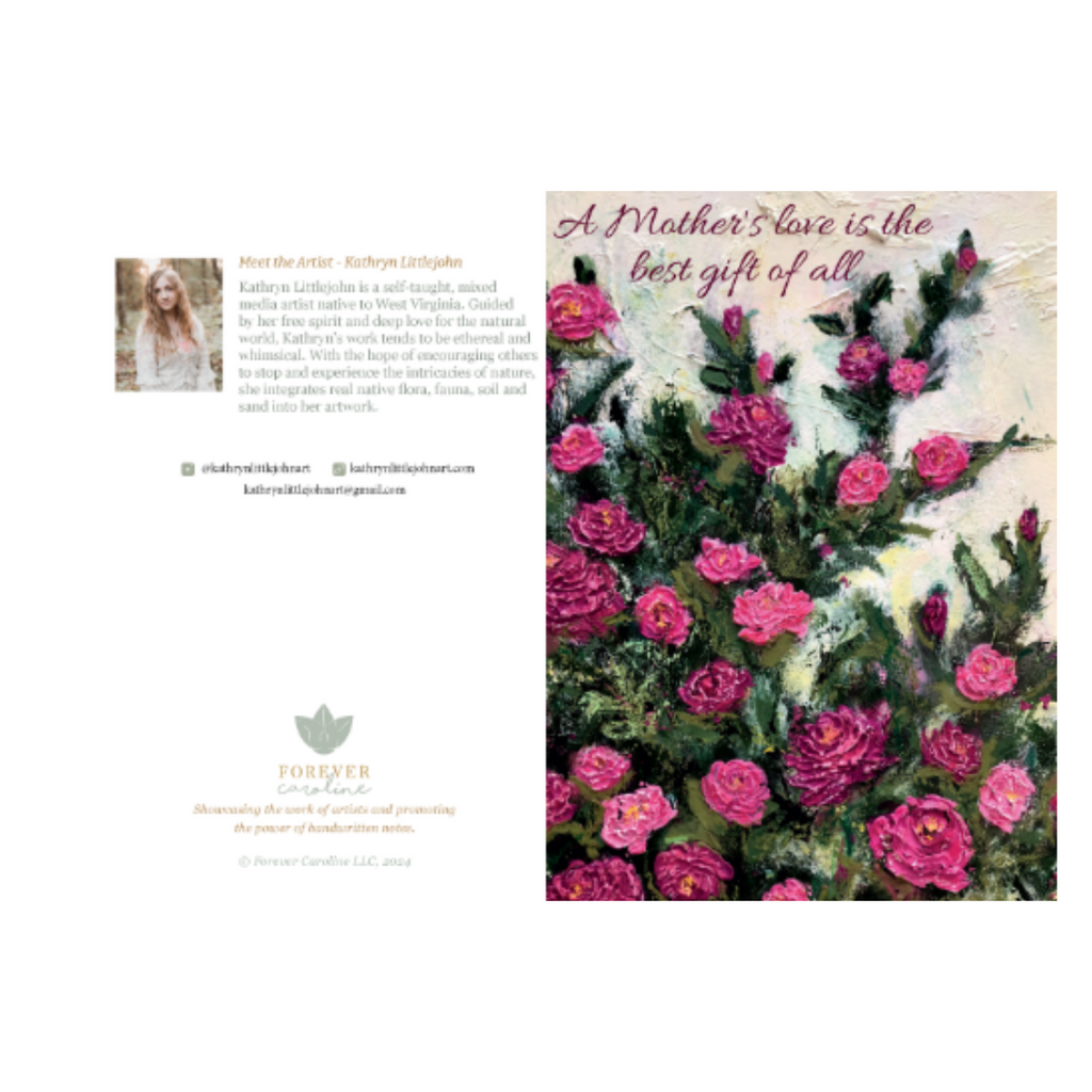 Mother's Day Card with Delicate Floral Design and "A Mother's Love Is the Best Gift of All" Message