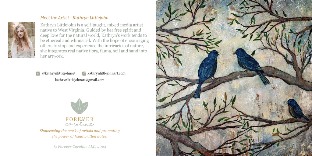 Birds & Branches All-Occasion Blank Notecard OR 4-Card Set