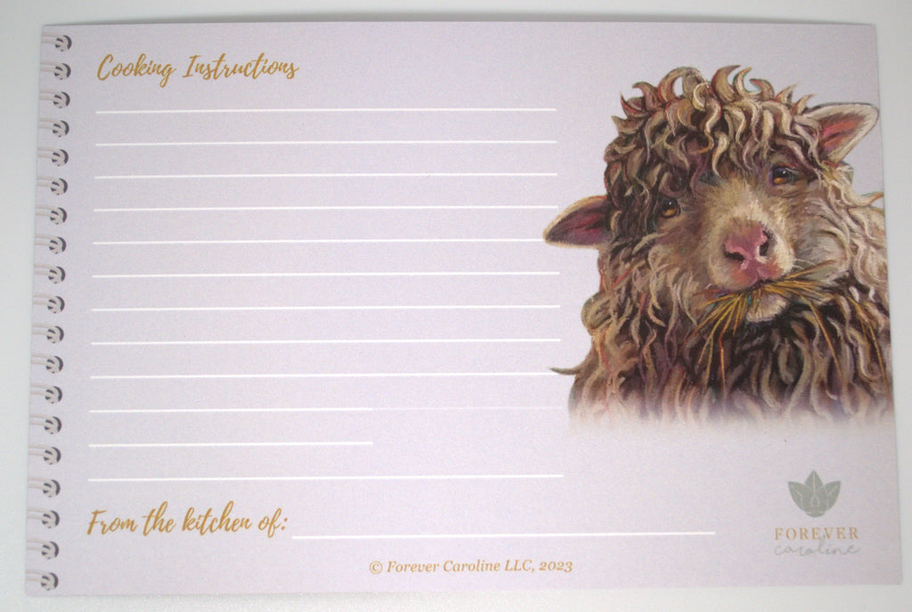 Recipe Cards Gift Set w/ Fluffy Sheep Artwork | 10, 20 or 50 Cards